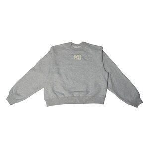 Alexander Wang Logo Print Crewneck Sweatshirts Light Grey